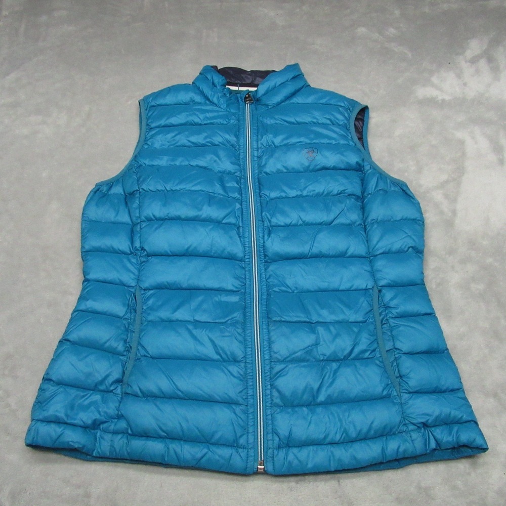 Ariat Down Vest Womens Small Blue Quilted Puffer Equestrian Lightweight Packable